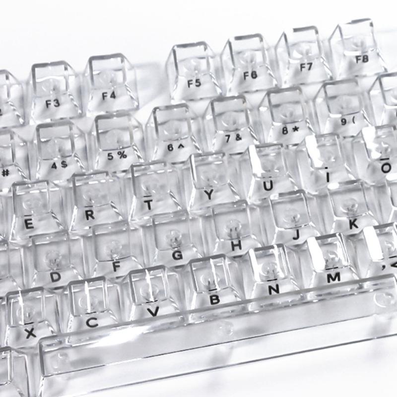132Keys Transparent Keycaps 10mm Profile Keycap Set for Mechanical Keyboards with Color Lighting Side/Top Print