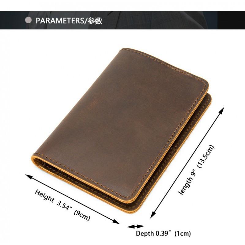 European American Crazy Horse Leather Men's Bag Real Pickup Multiple Card Slots Retro Top Layer Cowhide Wallet Passport