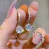 Fashion Sparkle Cubic Zirconia Earrings for Women , Light Simple Hoops , Environmentally Friendly Titanium Alloy Earring