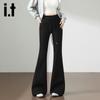 Pantalon Évasé à Taille Haute et Cordon de Serrage pour Femme izzue it