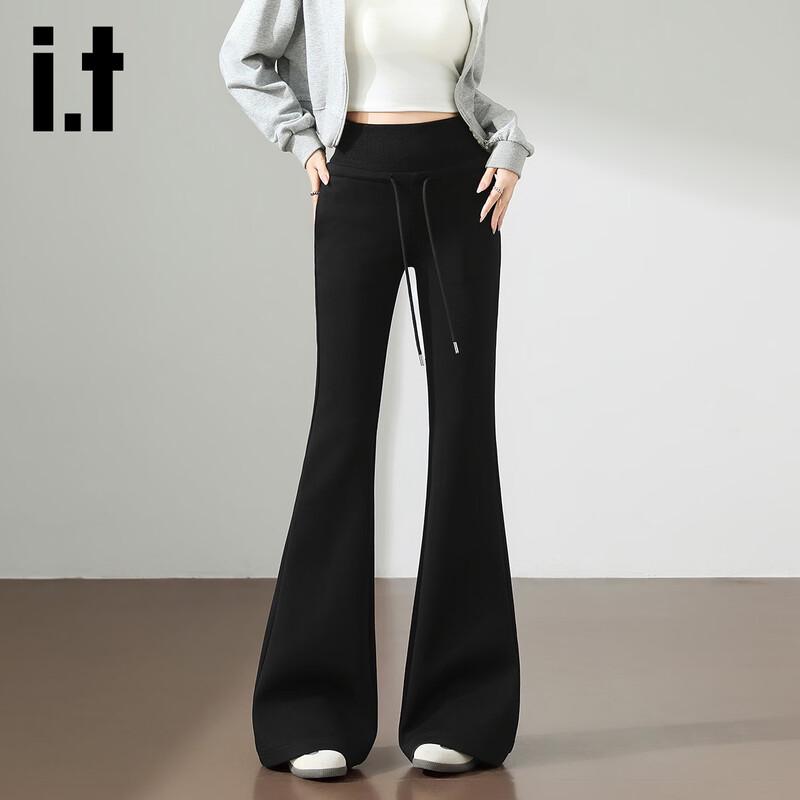

izzue it Women s High-Waist Drawstring Flared Pants S