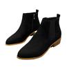 European and American Foreign Trade Large Size Thick Heel Short Martin Boots Women's Round Head Suede Side Zipper Low Heel Thin Single Boots