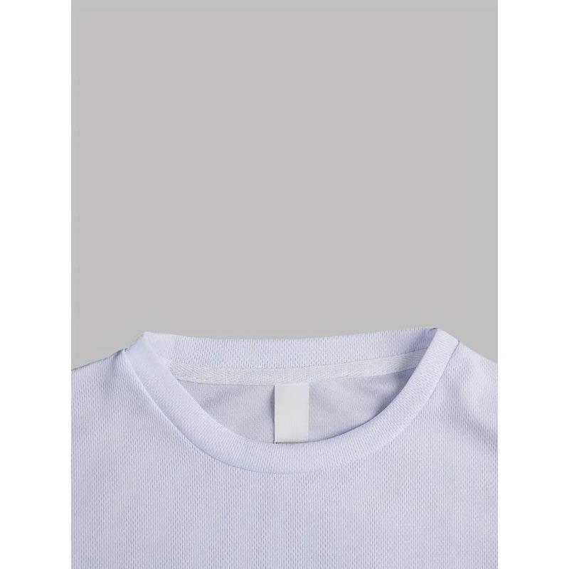 Men's Quick-Dry Breathable T-Shirt - Lightweight Wrinkle-Resistant Short Sleeve Round Neck Casual & Outdoor Shirt with Short Sleeve - Machine Washable