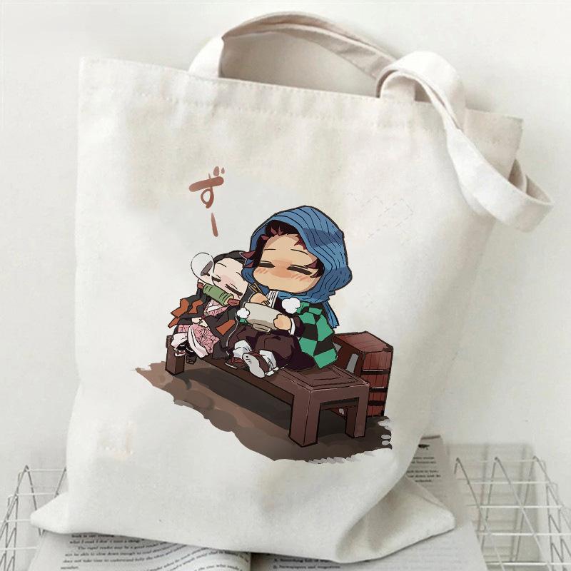 Japan cartoon comics Demon Slayer printed canvas bag Tote Bag Shopping Bag