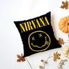 Fashion Raw American Rock Band NNirvana Cushion Cover Washable Linen Pillowcase Soft  for Daily Sofa Bed Home Room Decor