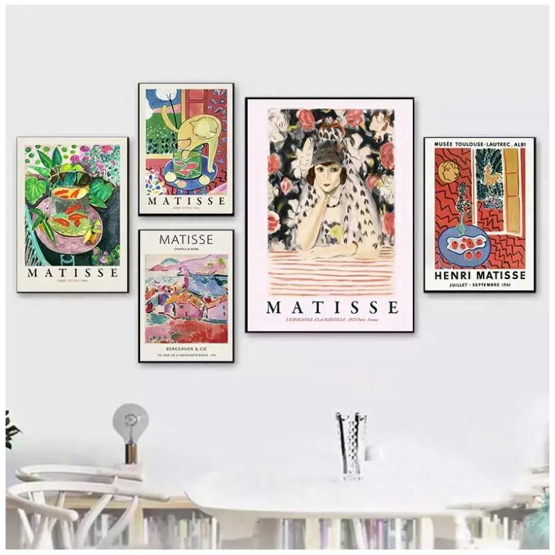 Scandinavian Classic Vintage Wall Art Matisse Monet Fish Garden Water Lilies Poster Prints Home Bedroom Living Room Decoration