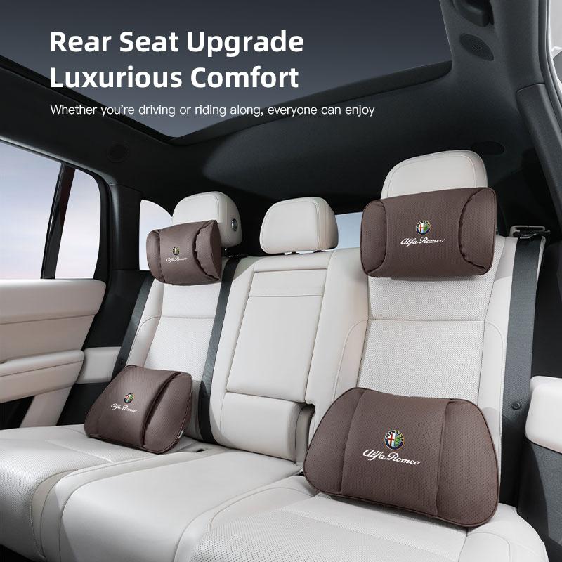 fxrp5 Napa Leather Headrest and Lumbar Support For Alfa Romeo 156 159 4C 8C 166 Giulia Giulietta Mito Stelvio Spider GT Tonale Disco