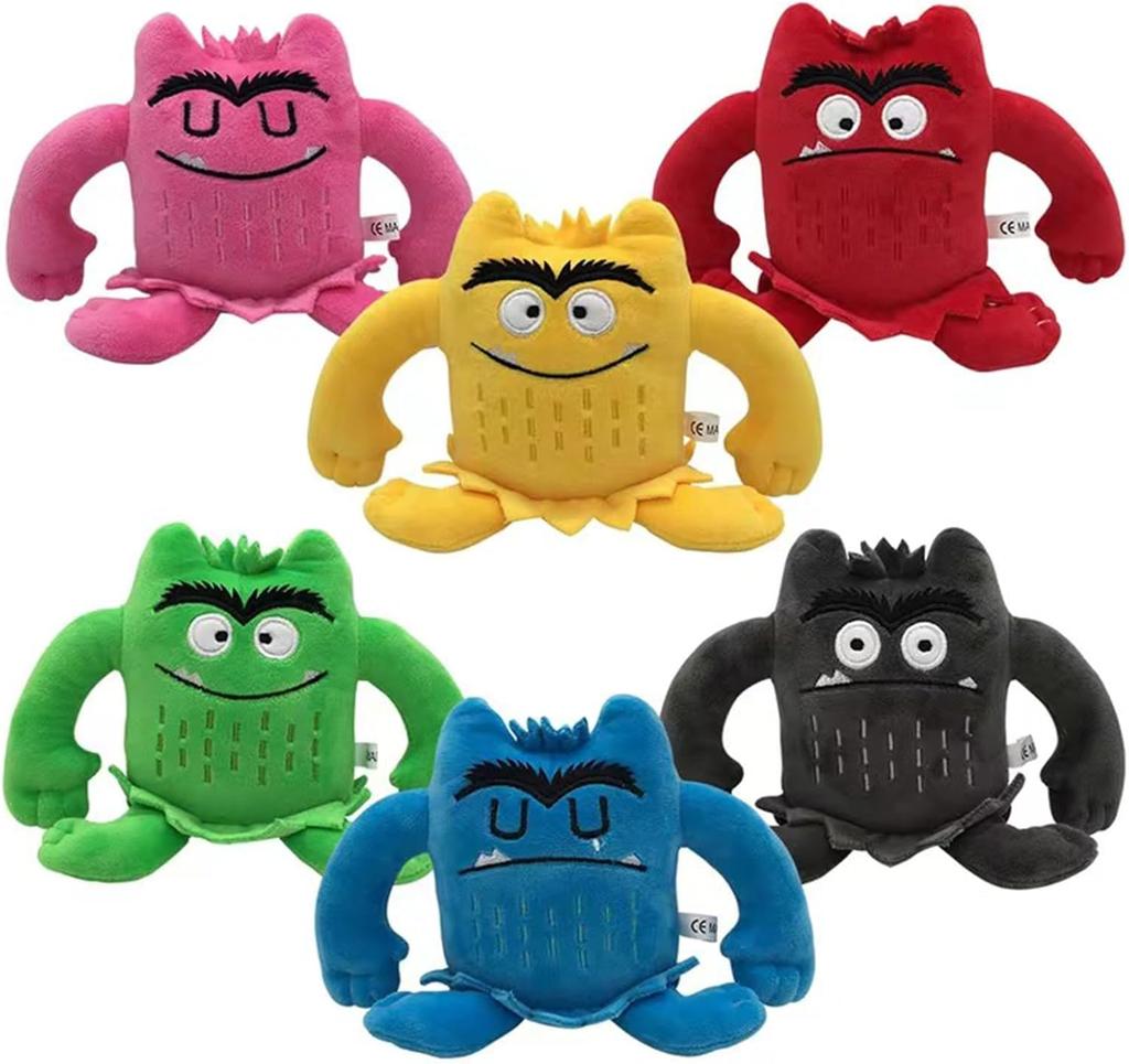 Ungiftig 6 Stück/Set Kawaii Farbmonster Plüschpuppen Set - 6 Farben Kinder Monster Farbe Emotion Kuscheltiere Für Kinder Geburtstagsgeschenke