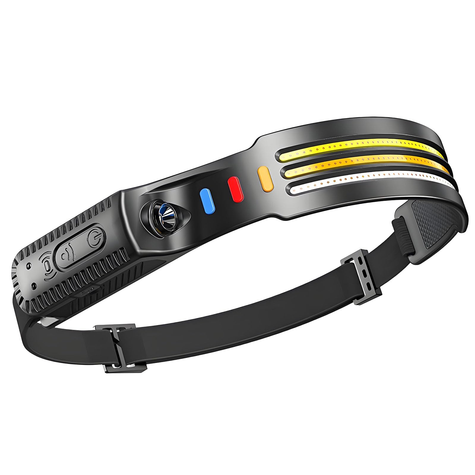 

RACAYZEE Перезаряжаемый светодиодный налобный фонарь для рыбалки со светом 10 режимов освещения SOS Широкий угол XPE Боковой Водонепроницаемый и Идеальный для ночного отдыха на природе и Мощный чёрный