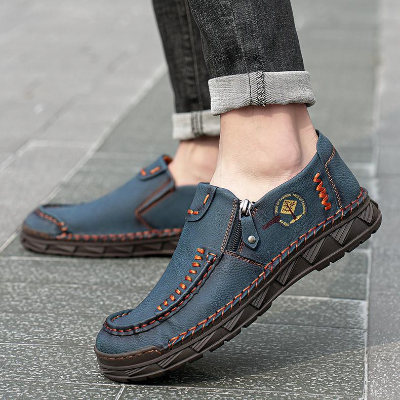Fashion New Men's Casual Sports Thick Soled Loafers Mokasin High-quality Walking Flat Bottomed Outdoor Driving Handmade Shoes 38-48