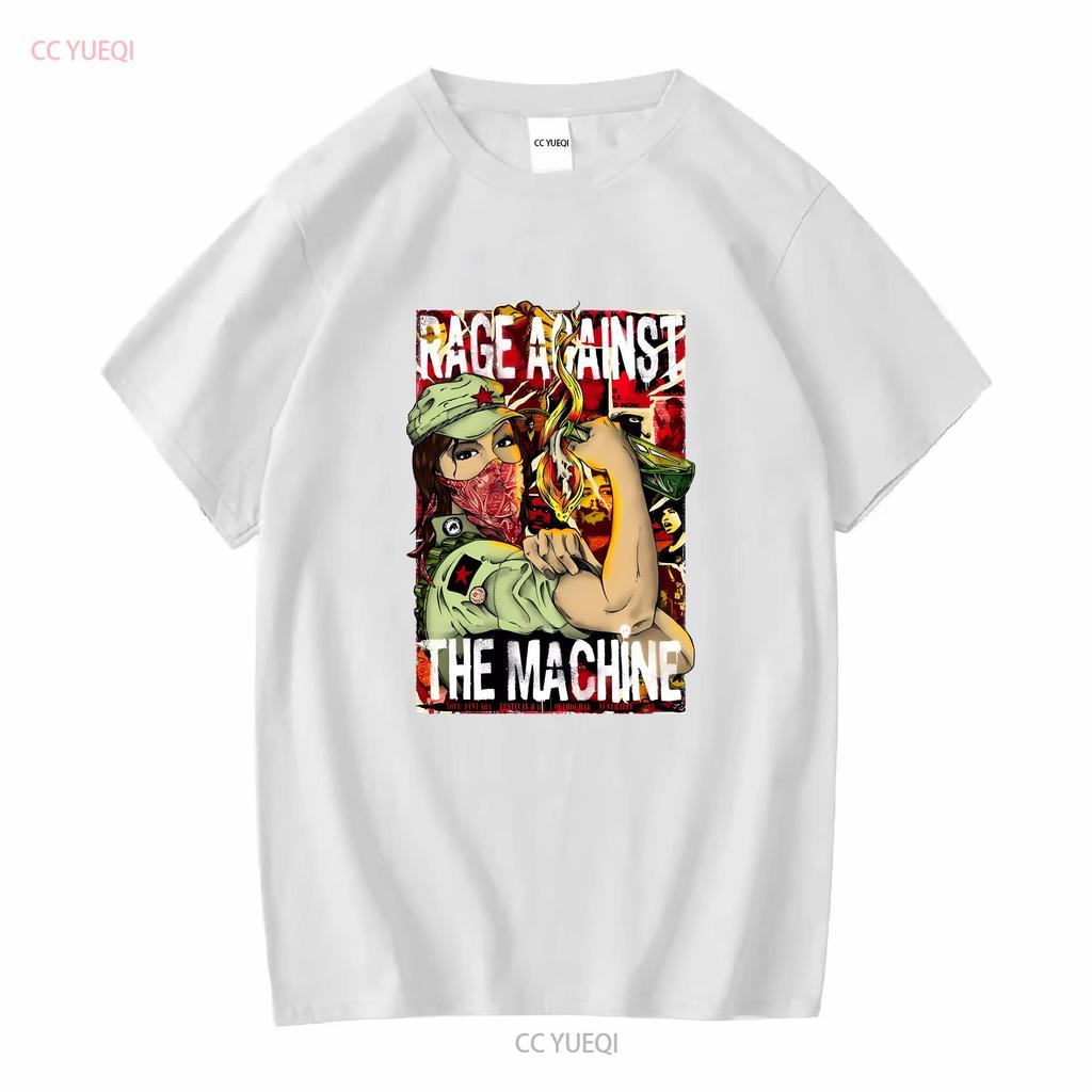 Rage Against The Machine White T Shirt J87168 Long or Short Sleeves Vintage Washed Comfortable Soft Fashion Unisex Graphic