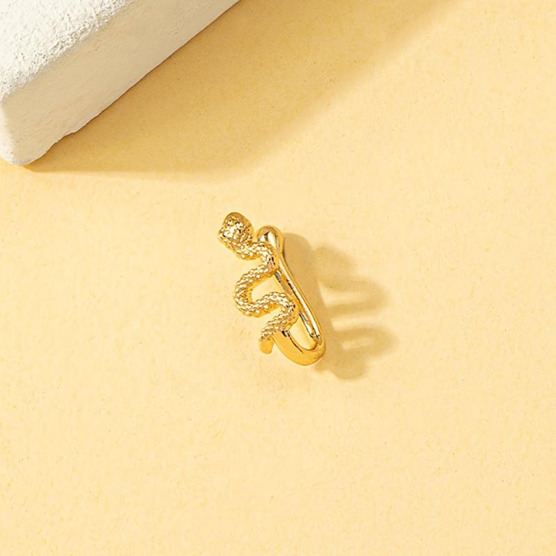 1 szt. Pierścień do nosa w kształcie litery S z motywem węża dla kobiet, minimalistyczny, retro, pozłacany, rodowany, biżuteria do ciała, elegancki kolczyk w kształcie zwiniętego węża, akcesorium do piercingu