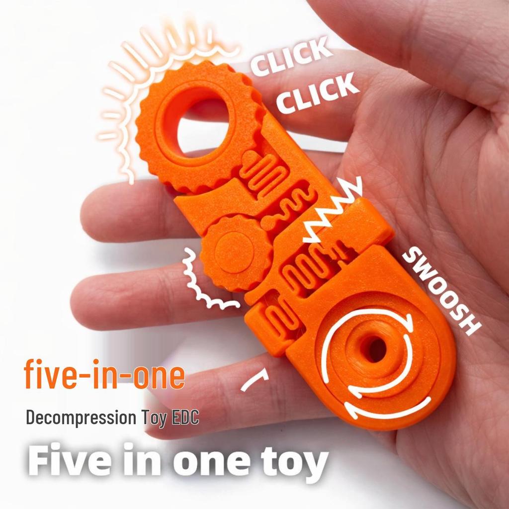 3D Printed Gear Decompression Fun Toy - 5-in-1 Desktop Decoration