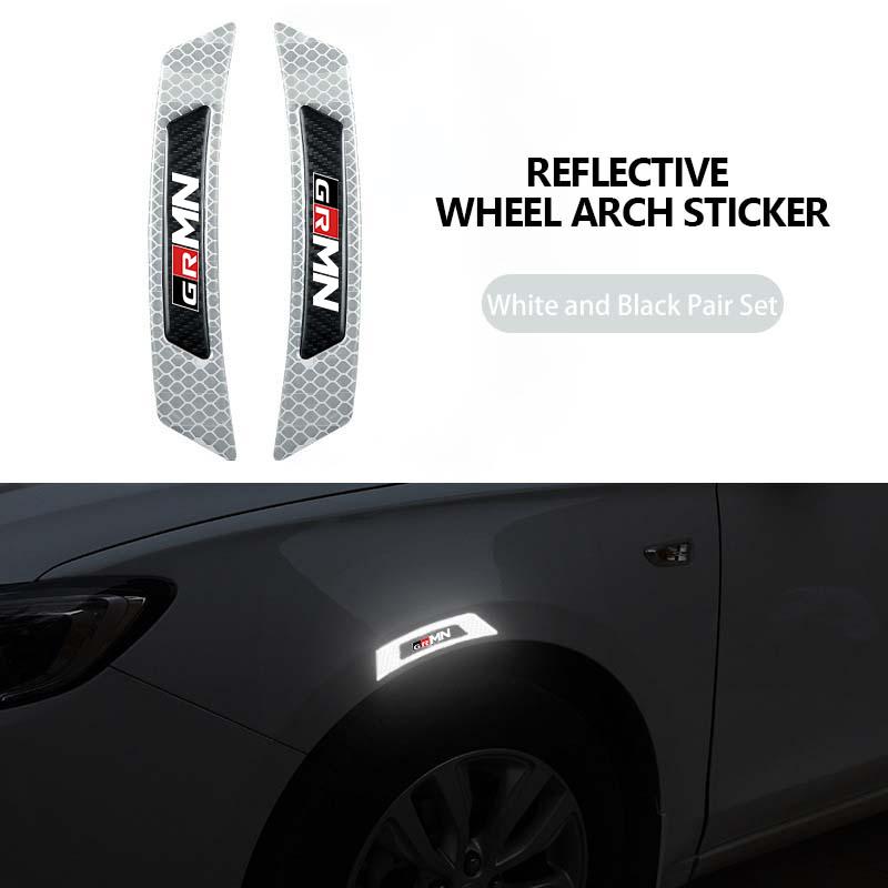 For Toyota Car Reflective Warning Sticker Wheel Eyebrows Sticker Wheel Reflector Strip Accessories Crown Yaris Corolla Prius