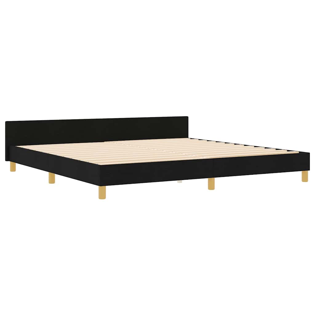 Bed Frame with Headboard Black 200 x 200 cm Fabric