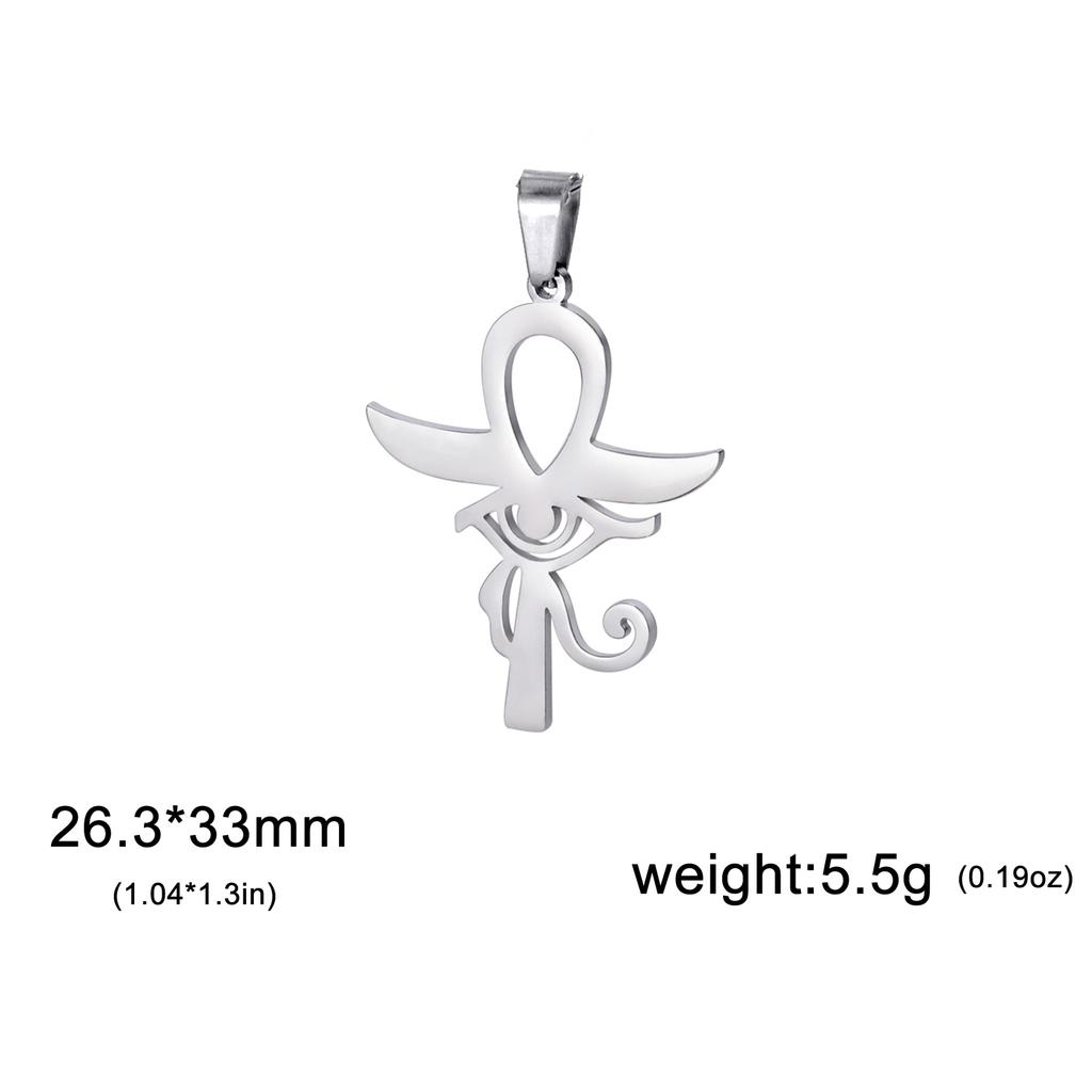 LIKGREAT Egyptian Ankh Cross Egypt Eye Pendant for Necklace Earrings Stainless Steel Eye of Horus Charms for Jewelry Making DIY
