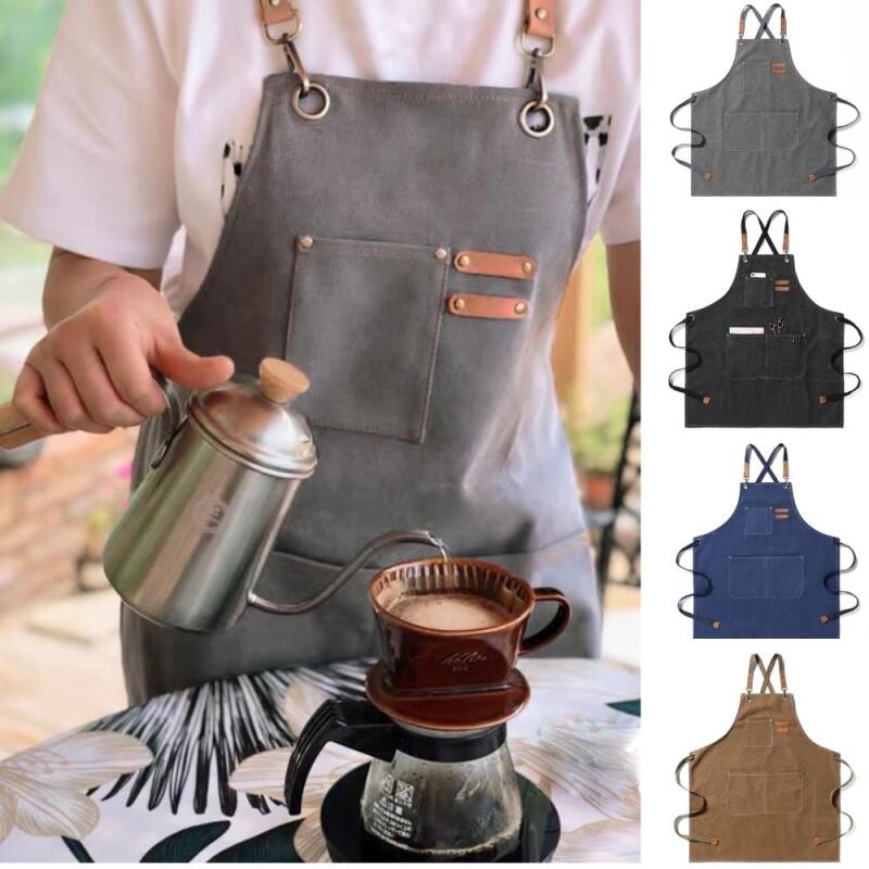 Apron 1P Cafe Apron Baking Woodworking Denim Navy