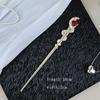 Red Zircon Snake Shape Hair Sticks Hairpin for Women Chinese Style Trendy Punk Metal Crystal Hair Accessories Headwear Hairstyle