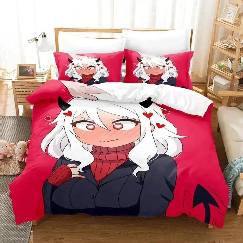 Luxury New 3D Print Anime Game Helltaker Bedding Set Duvet Cover Bed Set Quilt Cover Pillowcase Queen Boys Adult Bedding Set