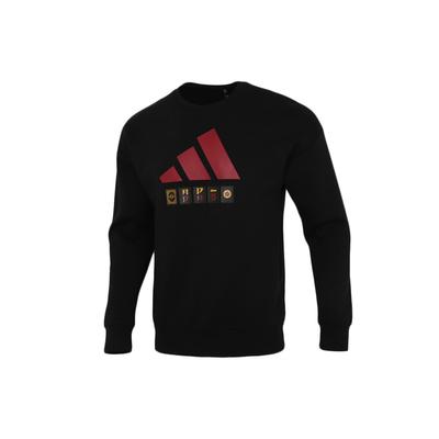 Sudadera holgada deportiva casual con logo grande para hombre Tops Negro H39214