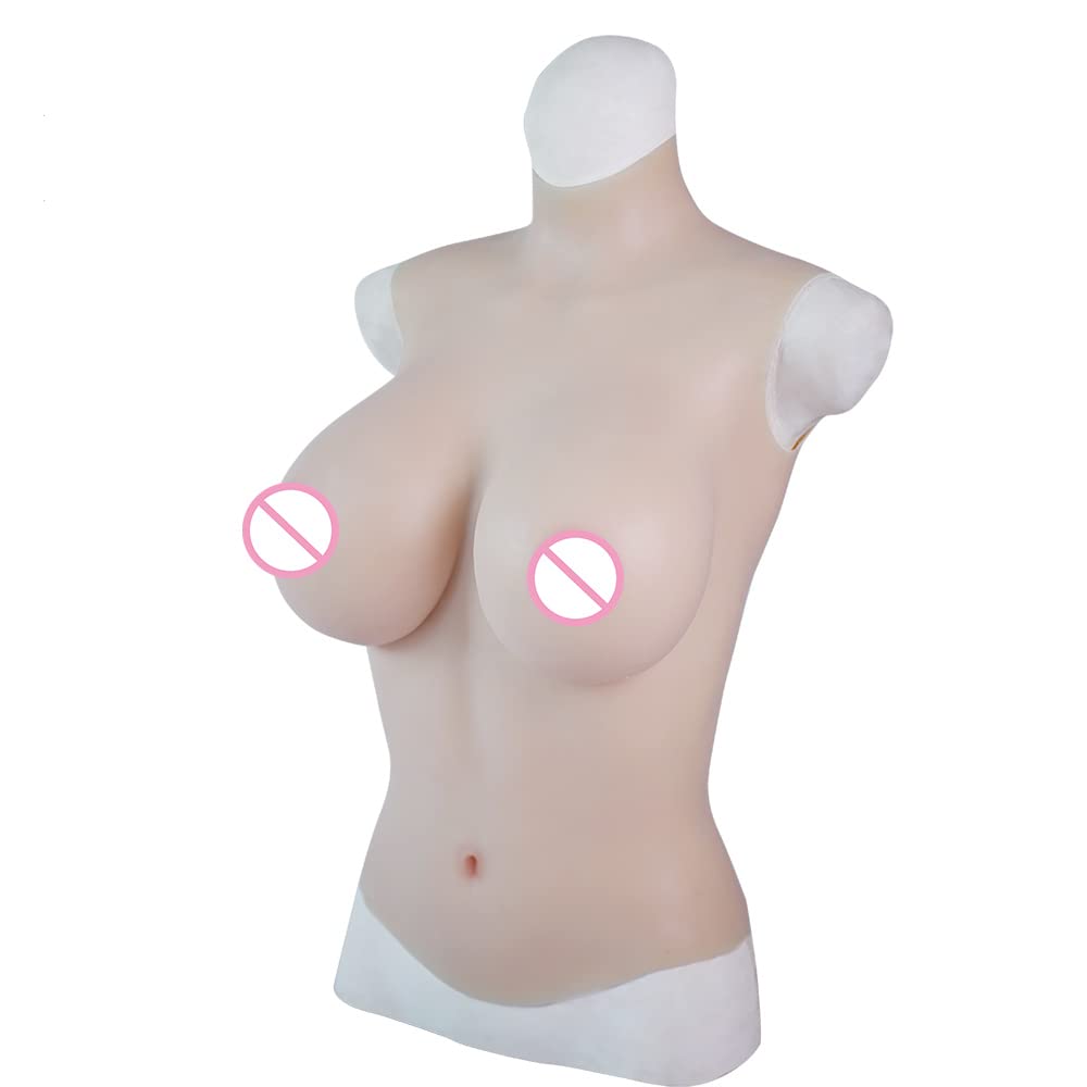 Shaking Silicone Bust for D Skin Color High-grade Silicon-filled Half-body Crossdressing, Cosplay, Disguise, Cup,
