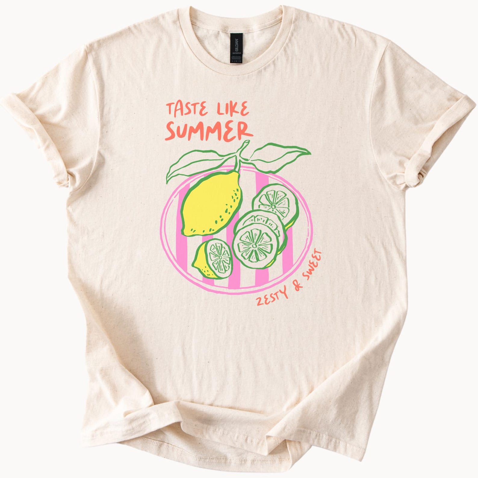 Taste Like Summer Lemon Graphic T Shirt Zesty Sweet Citrus Fruit Hand Drawn Summer Tee Lemon Slice Art Trendy Cute Lemon Shirt 120