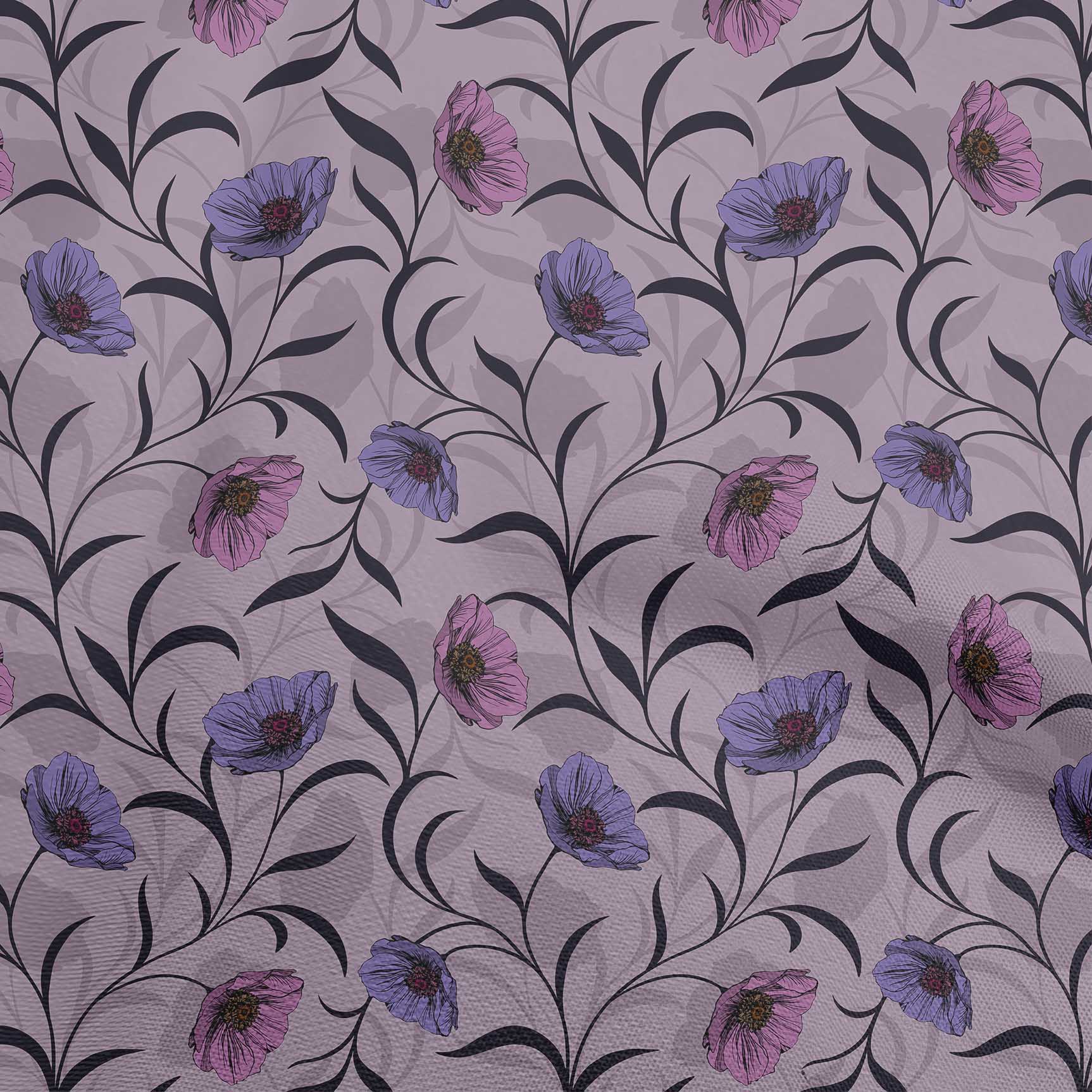 

OneOone Cotton Flex Grey Fabric Florals Швейні ремісничі проекти Принти на тканині 40 дюймів 42 Inch Wide - Viscose Chiffon лавандовий