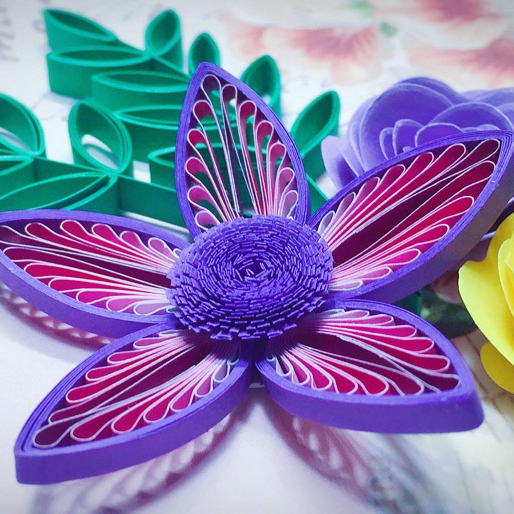 JUYA Quilling 1000 sheets of continuous gradient color paper in 10 390mm long and 10mm Kit varieties, wide.