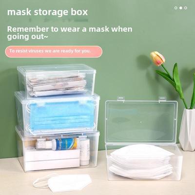 Large Capacity Transparent Mask Storage Box for Home and Students: Holds Masks & Medicine