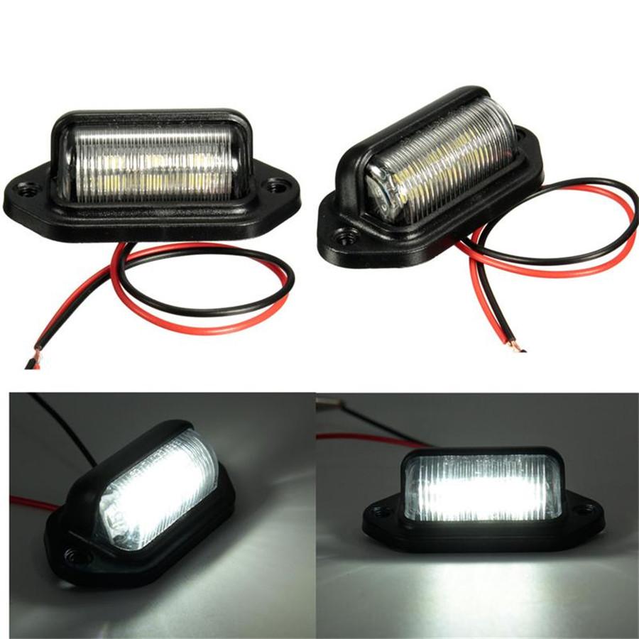 2 Pcs Car SUV Rear Mini License Plate LED Light Lamp 12V 6000K 1.8W Waterproof