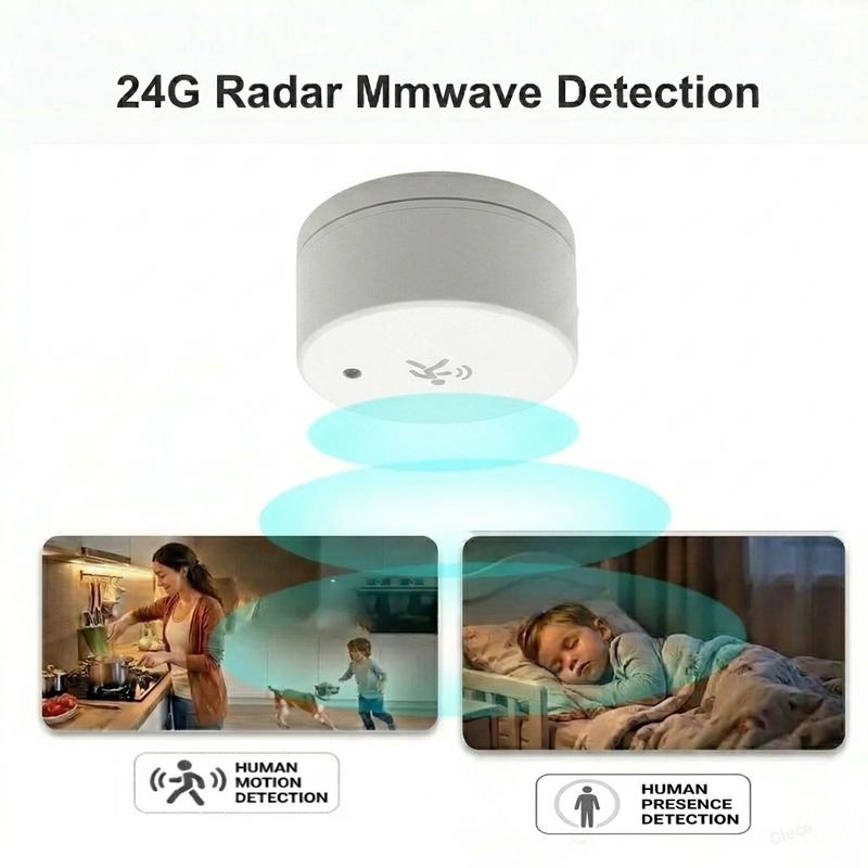 Tuya Zigbee Human Presence Sensor 24G MmWave Radar,Temperature Humidity Luminance Detection Support Zigbee2mqtt Home Assistant