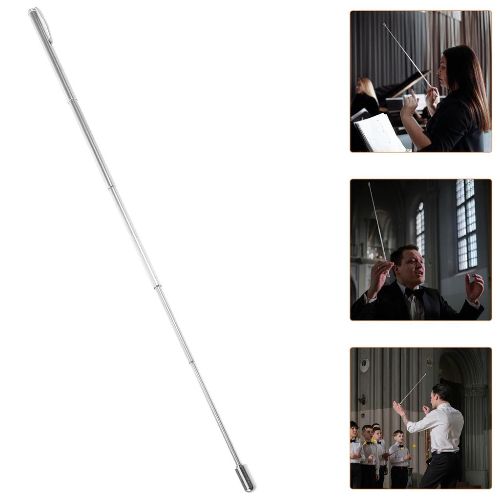 VICASKY Music Baton Stainless Music Band Accessories Baton, Steel, Retractable, Conductor, Teaching, Choir, Durable, Lightweight, Concert,
