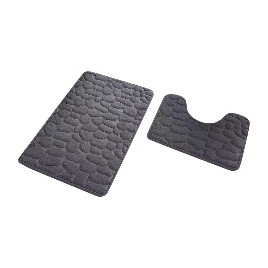 Small Stone Coral Fleece Floor Mat, Solid Color, Easy To Maintain, Bathroom Floor Mat, Bathroom Mat, Cross