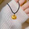 Fat Fu Pendant Necklace Femininity Premium Black Rope Lock Bag Clavicle Chain