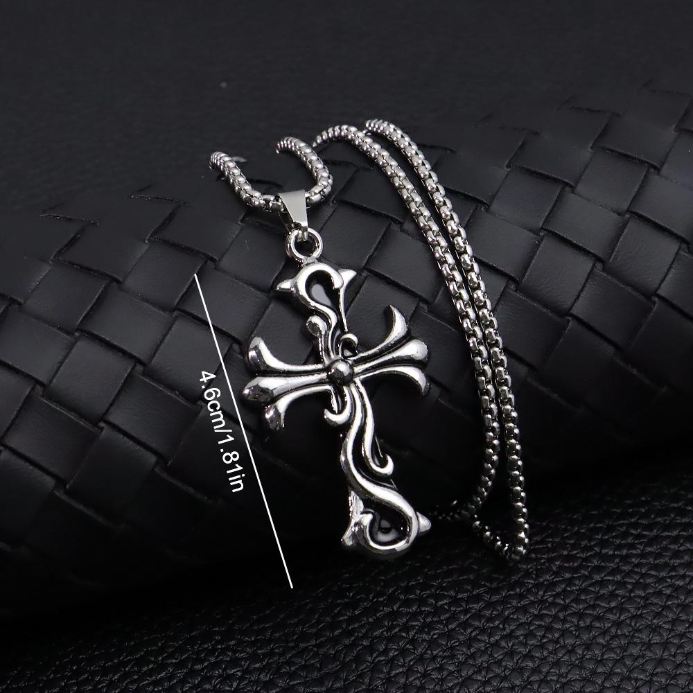 Punk Baroque Cross Necklace – Unisex Hip Hop Pendant Chain