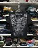 Dark Purple Street Affliction Big wing T shirt Vintage Clothing Punk Hip Hop Graphic Print Oversized tops Men Round Sleeve tee