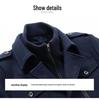 Men's Double Collar Woolen Coat: Autumn/Winter Business Style for Middle-Aged Men
