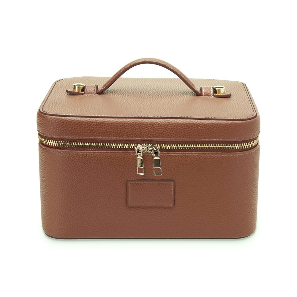 Large Capacity Makeup Bag Portable Fashion PU Leather Handheld Cosmetic Case Solid Color Travel Outdoor Storage Cosmetic Bags