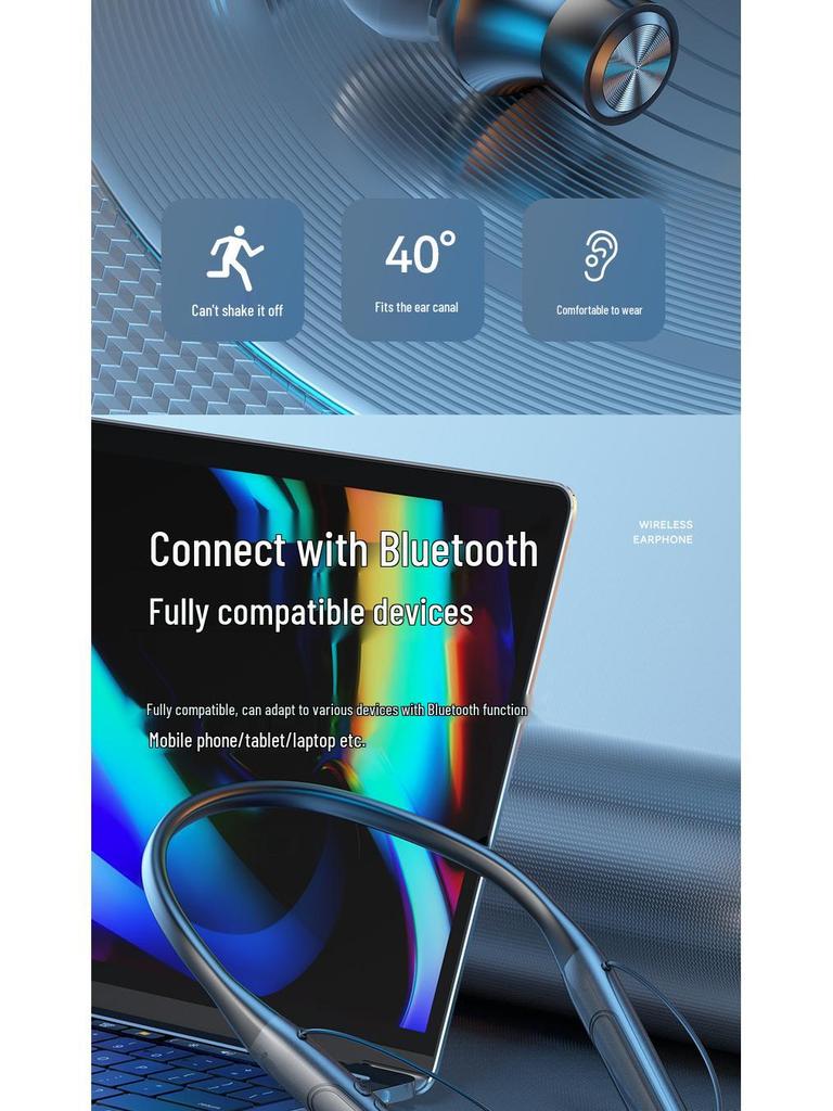 2025 Kabellose Bluetooth-Nackenbügelkopfhörer mit extrem langer Akkulaufzeit zum Laufen (Kompatibel mit Huawei & Apple)