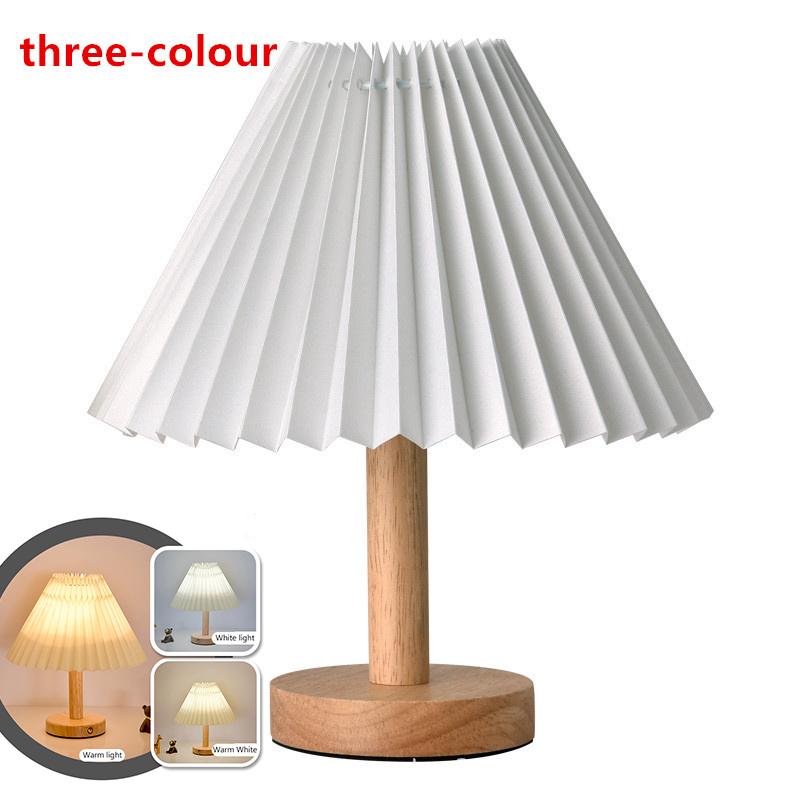 Nordic Pleated Table Lamp Diy Foldable Usb Art Atmosphere Bedroom Desk Bedside Night Light Home Decorate Table Standing Lamp