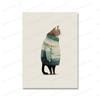 Minimalist Fat Gray Cat in Sweater Posters Modern Cute Trendy Funny Cat Wall Art Canvas Painting For Living Room Home Decoration