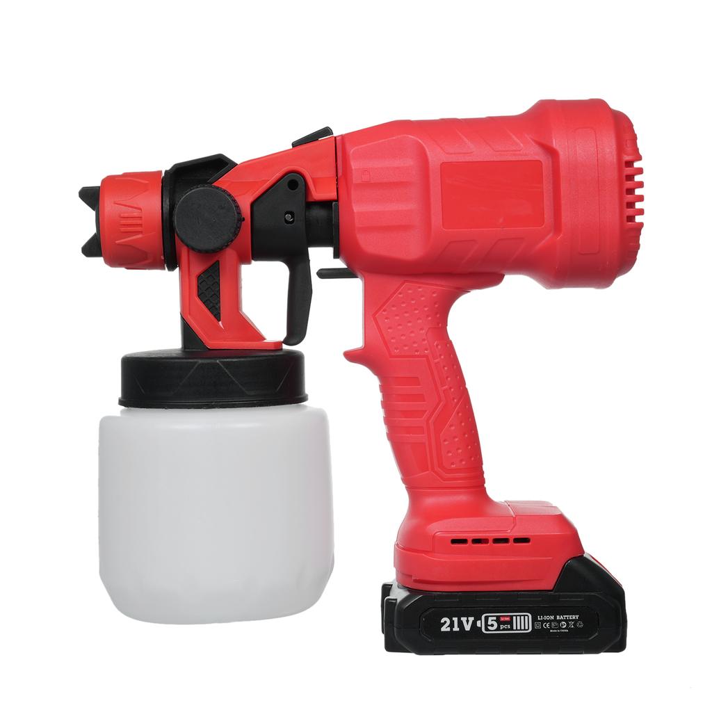 Cordless Paint Sprayer for 21V Battery Electric Paint Spraying Machine with 4 Nozzles & 3 Patterns