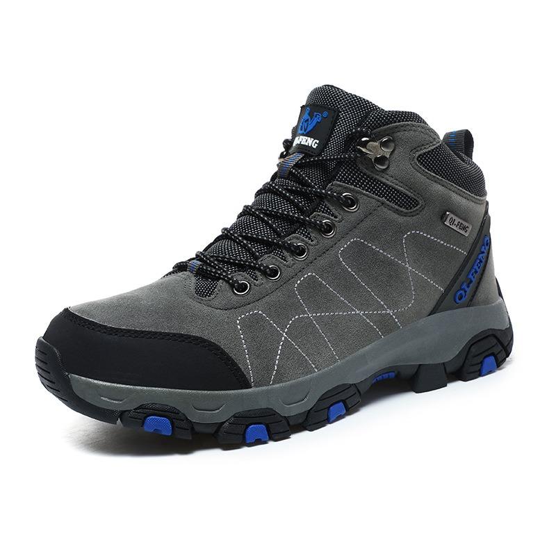 Autumn and Winter Velvet Outdoor Sports Shoes Men's and Women's Large Size Cotton High-top Hiking Shoes Couple's Hiking Shoes Cotton Boots