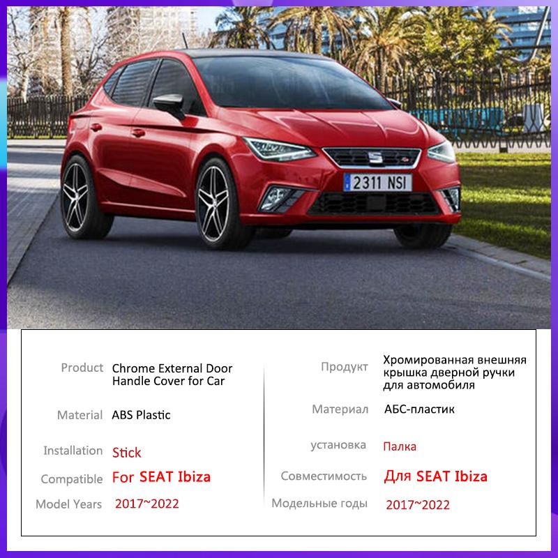 for SEAT Ibiza MK5 6F KJ1 2017~ Gloss Black Door Handle Cover Trim Styling Stickers Car Exterior Accessories