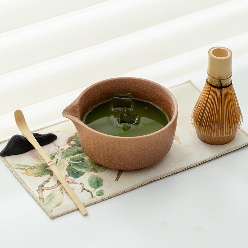 8-Piece Matcha Set New Vertical-Pattern Kiln-Fired Japanese Matcha Kit Matcha Bowl Song Dynasty Tea Ceremony Tools Set