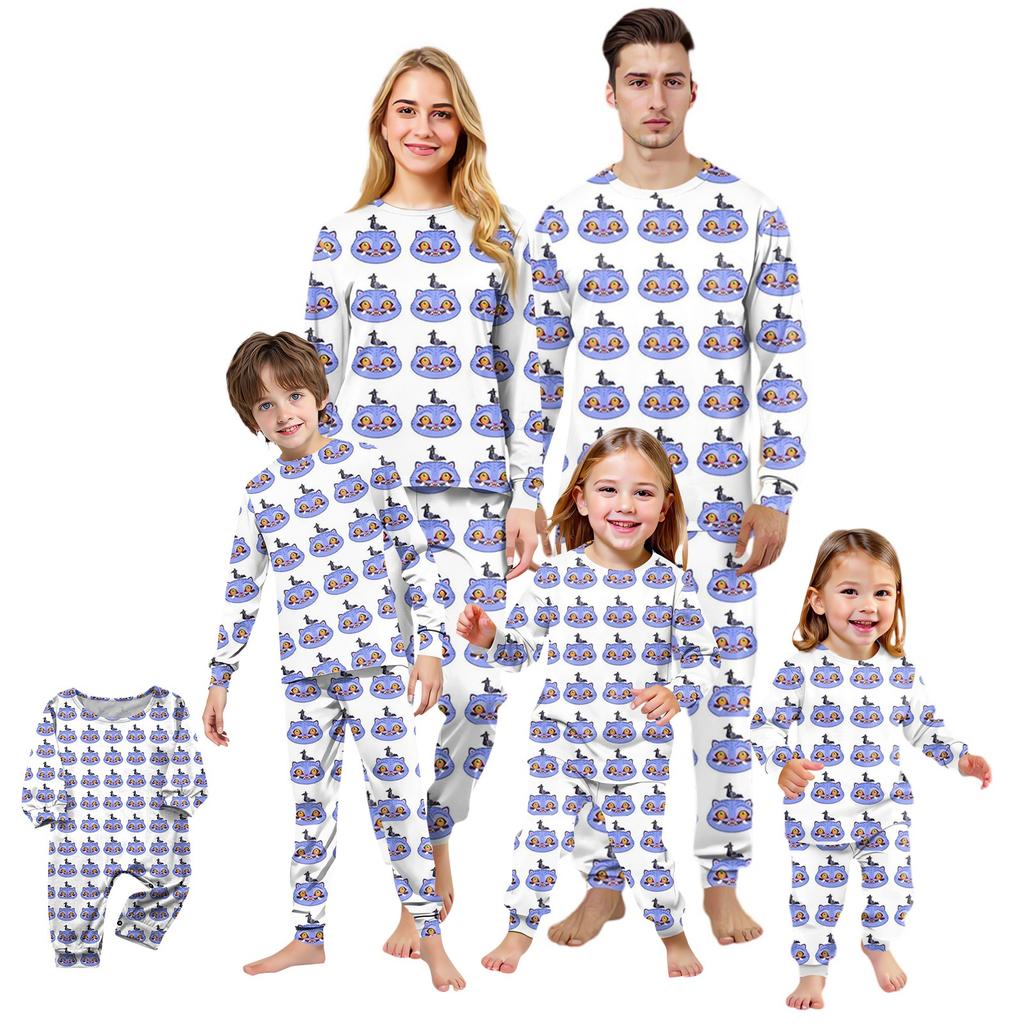 Prints Family Matching Long Sleeve Tops+Pants Set Family Matching Sets