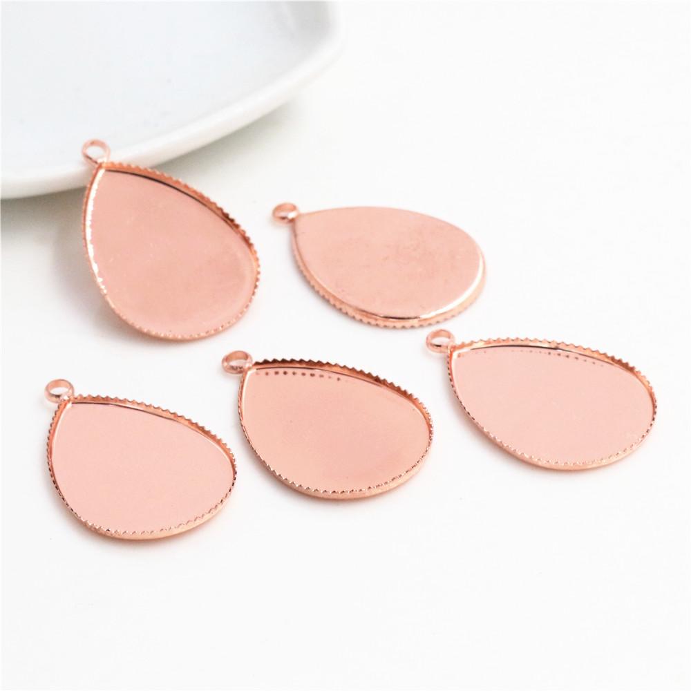 10x14mm 13x18mm 18x25mm  Copper Drop Style Tooth Cabochon Base Cameo Settings for DIY Necklace Jewelry Making Supplies