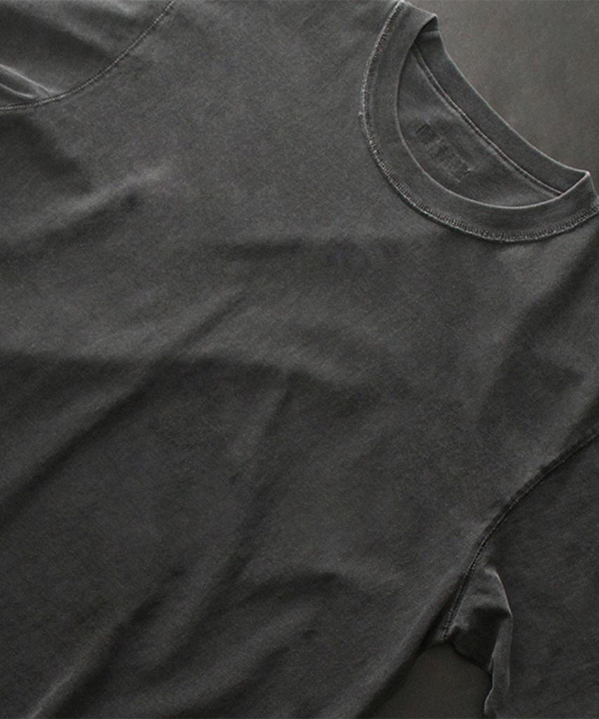 Keuligeon Pigment 3 Stitch Semi-Oversized Short Sleeve Tee Charcoal