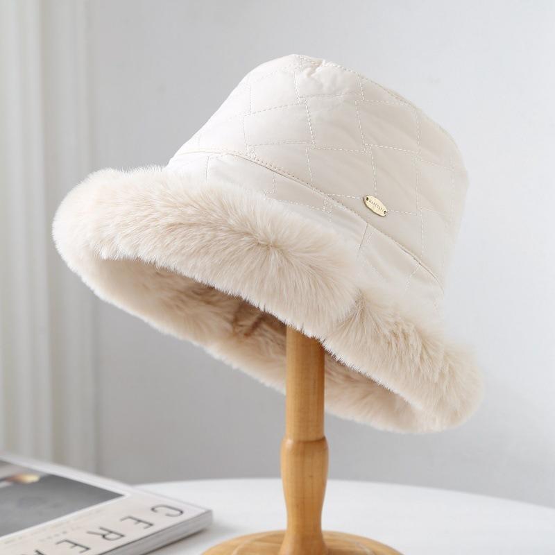 Women's Bucket Hat Winter Hats For Women Plush Fisherman Cap Simple Keep Warm Fashion Accessories Headwear