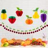 Spring Tropical Fruit Party Ceiling Decorations: Pineapple, Strawberry, Apple, and Grape Honeycomb Balls